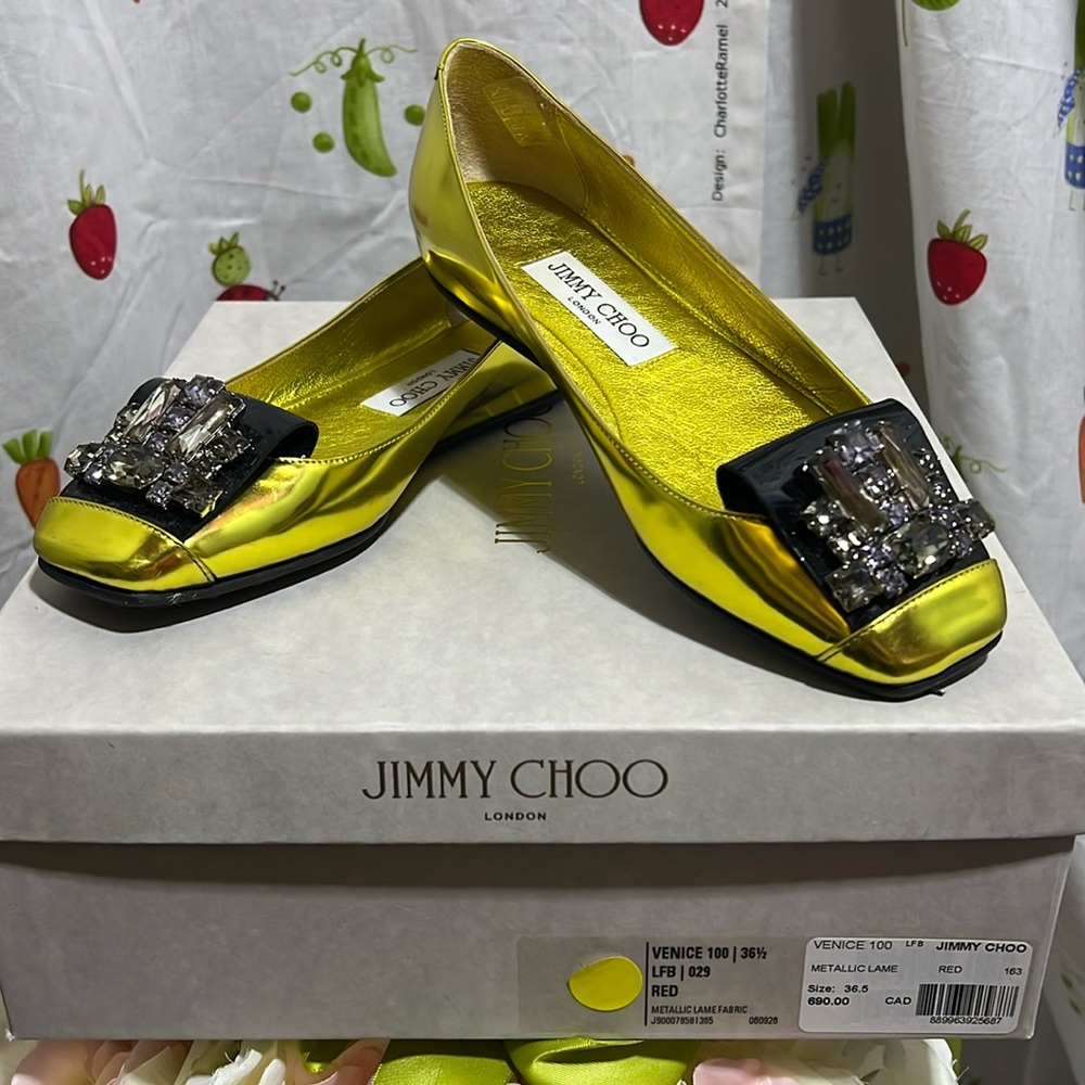 JIMMY CHOO GOLDEN 👠 SHOES SIZE 6.5